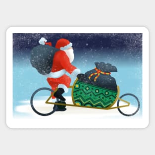 Santa on a bike Sticker